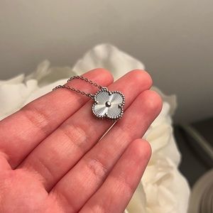 Sterling silver Alhambra guilloche necklace